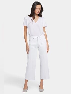 NYDJ Teresa Wide Leg Ankle Jeans in White | 12